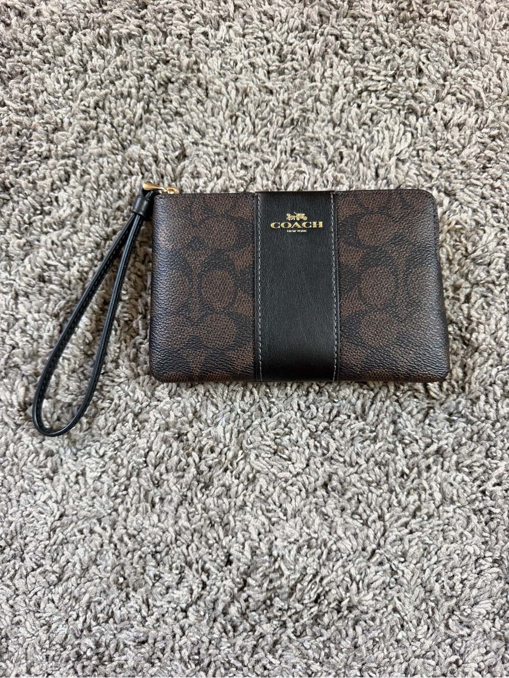 Coach Brown Signature Canvas Wristlet
